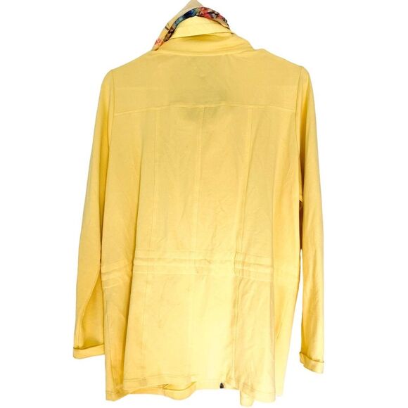 Bonita Basic Susi Yellow Activewear Jacket with Floral Scarf Size Large - Picture 2 of 13